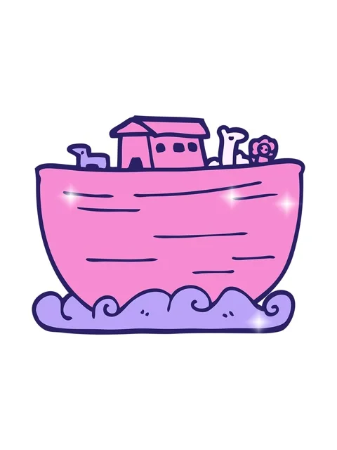 Glitter effect animation of cartoon doodle noahs ark Stock Footage 324268028