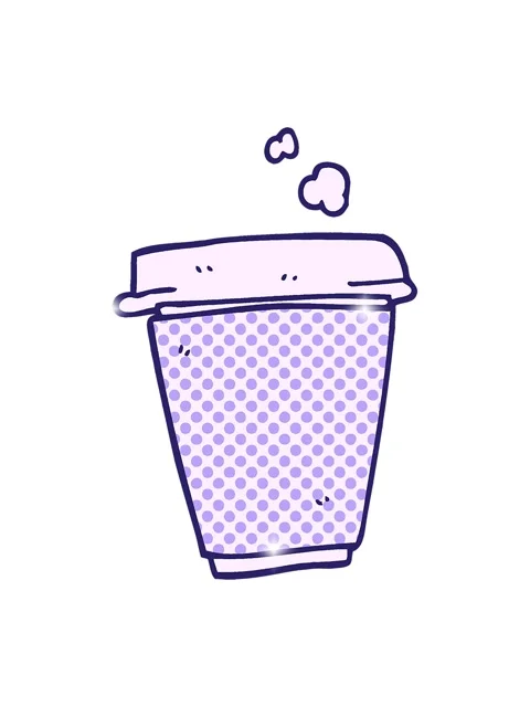 Glitter effect animation of cartoon doodle coffee cup Stock Footage 324346446