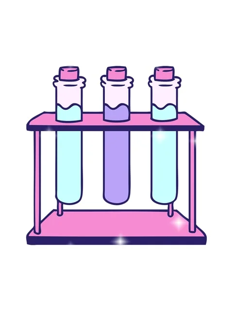 Glitter effect animation of cartoon doodle of a science test tube Stock Footage 324384455
