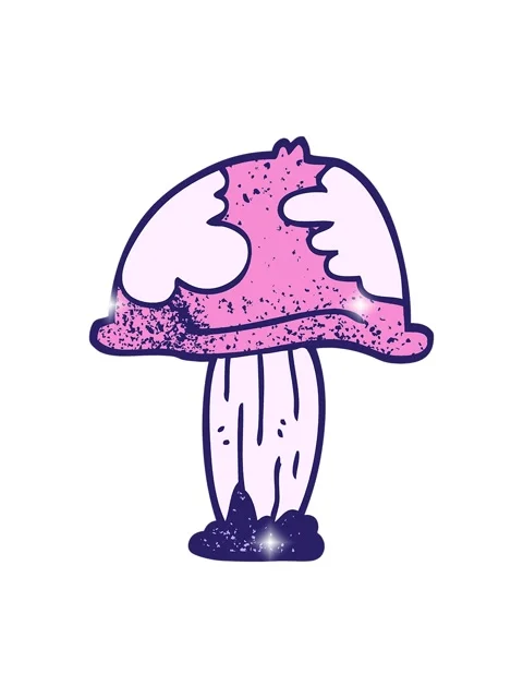 Glitter effect animation of cartoon doodle of poisonous toadstool Stock Footage 324388102