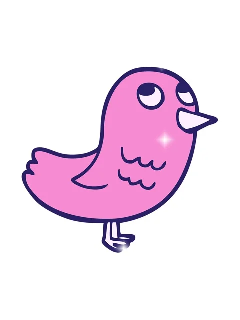 Glitter effect animation of cartoon doodle garden bird Stock Footage 324388971