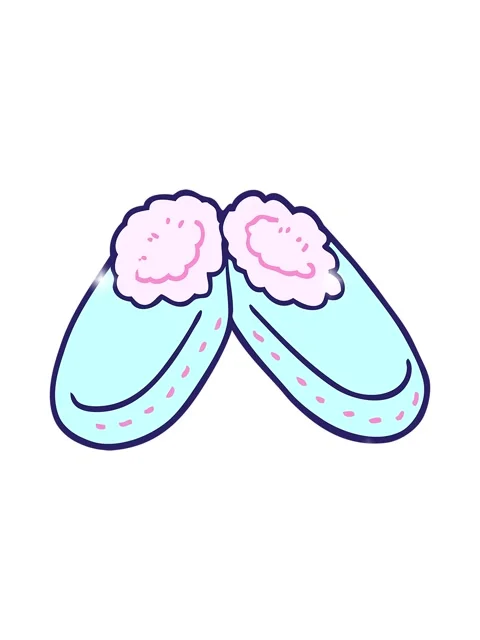 Glitter effect animation of cartoon doodle comfy slippers Stock Footage 324485399