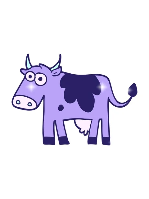 Glitter effect animation of cartoon doodle farm cow Stock Footage 324494094