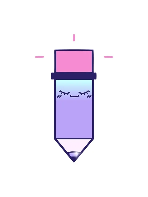 Glitter effect animation of cartoon of a fun pencil Stock Footage 324101250