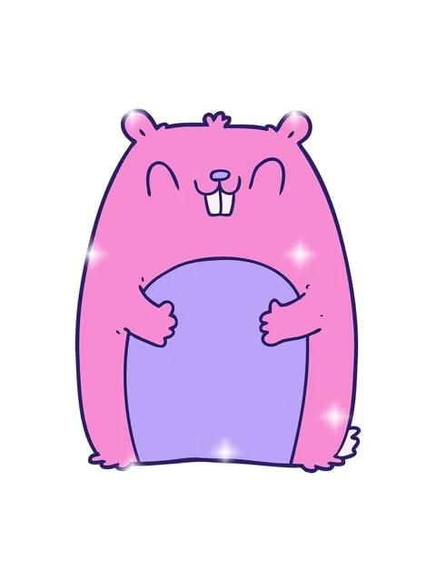 Glitter effect animation of cartoon happy gopher Stock Footage 324411215