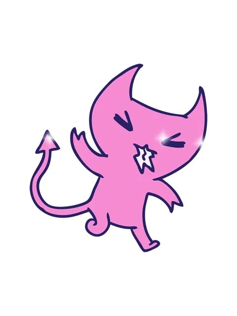 Glitter effect animation of cartoon illustration of a kawaii cute demon Stock Footage 324188283