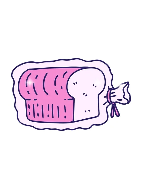 Glitter effect animation of cartoon loaf of bread in plastic bag Stock Footage 324435711