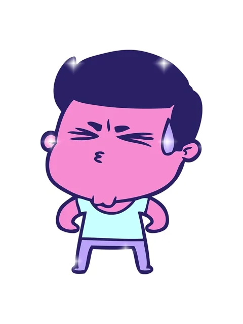 Glitter effect animation of cartoon man sweating Stock Footage 324437509
