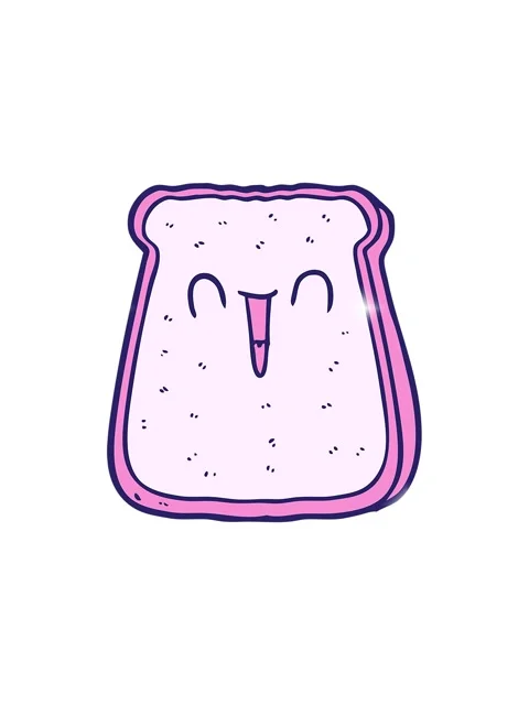 Glitter effect animation of cartoon slice of bread Stock Footage 324494510