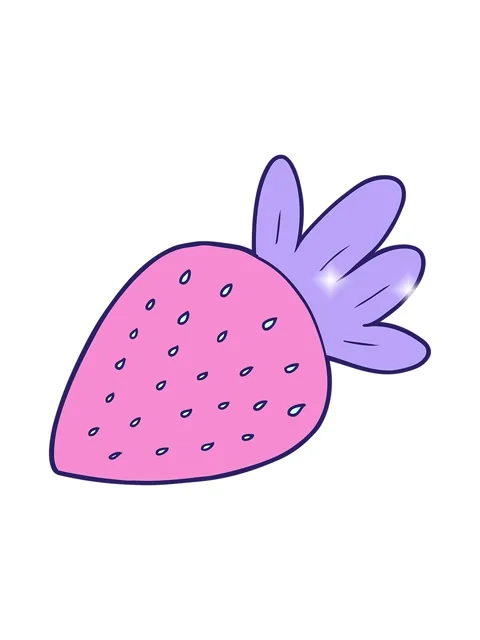 Glitter effect animation of cartoon strawberry drawing Stock Footage 324176991