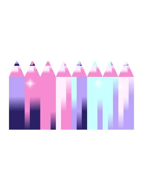 Glitter effect animation of color pencils graphic vector illustration icon Stock Footage 324080067