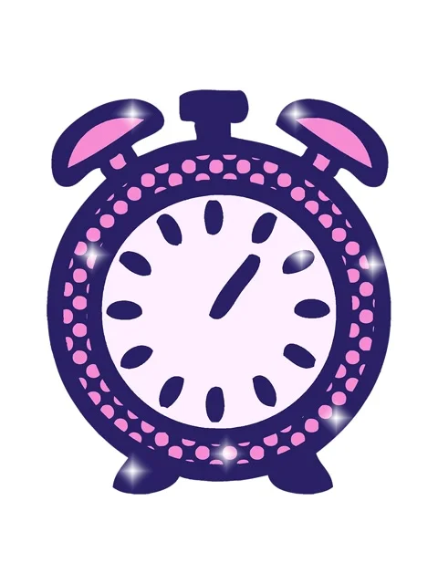 Glitter effect animation of comic book style cartoon of a alarm clock Video stock 324049682