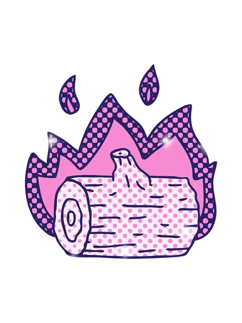 Glitter effect animation of comic book style quirky cartoon campfire Stock Footage 324051924