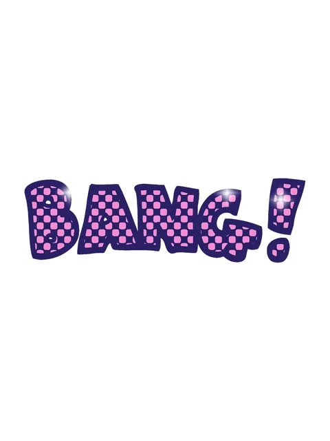 Glitter effect animation of comic book style cartoon word bang Stock Footage 324161089