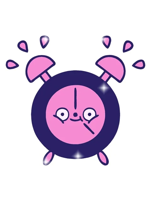 Glitter effect animation of a comic book style cartoon of a alarm clock Video stock 324168319