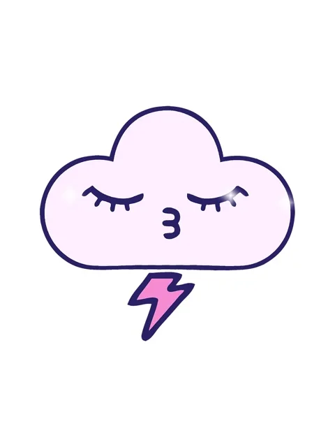 Glitter effect animation of comic book style cartoon of a thunder cloud Stock Footage 324299763