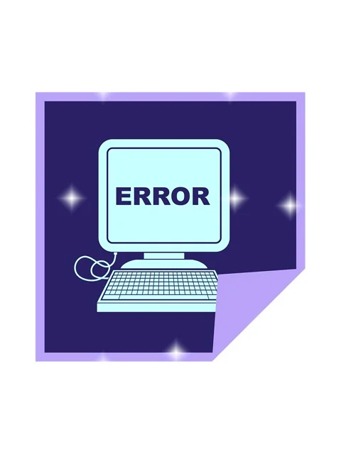 Glitter effect animation of computer error vector illustration square peeli.. Stock Footage 324409901
