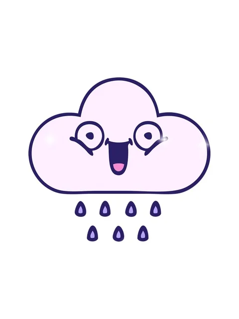Glitter effect animation of cute cartoon of a rain cloud Stock Footage 324073894