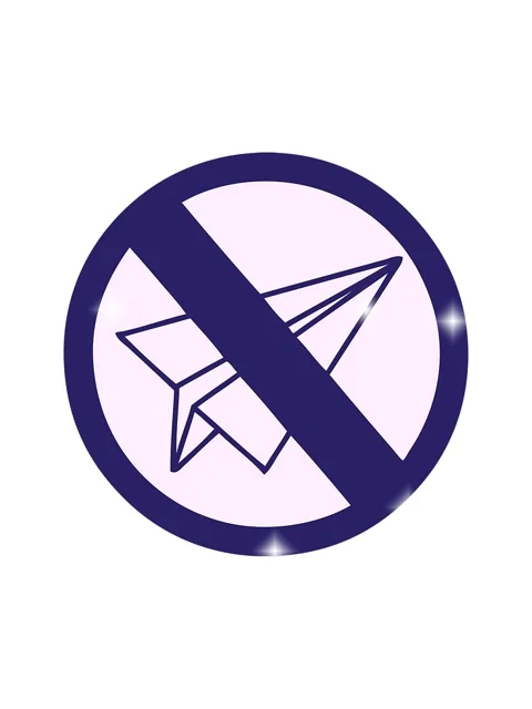 Glitter effect animation of cute cartoon of a no paper aeroplanes allowed Stock Footage 324084008