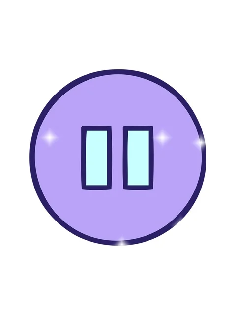 Glitter effect animation of cute cartoon of a pause button Stock Footage 324131793