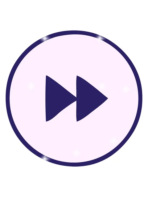 Glitter effect animation of cute cartoon of a fast forward button Video stock 324153697
