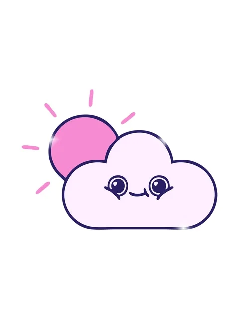 Glitter effect animation of cute cartoon of sun and cloud Stock Footage 324189031