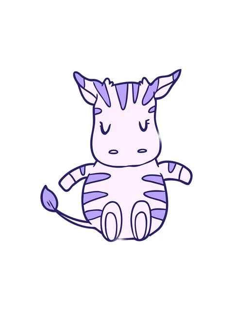 Glitter effect animation of cute cartoon zebra Stock Footage 324368440