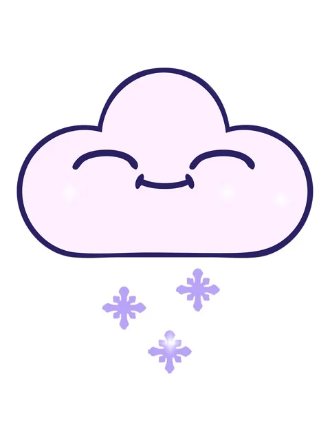 Glitter effect animation of cute cartoon of a snow cloud Stock Footage 324412513