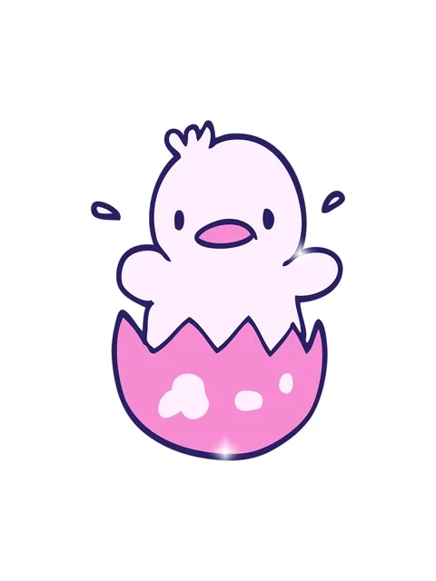 Glitter effect animation of cute cartoon doodle chick Stock Footage 324443109