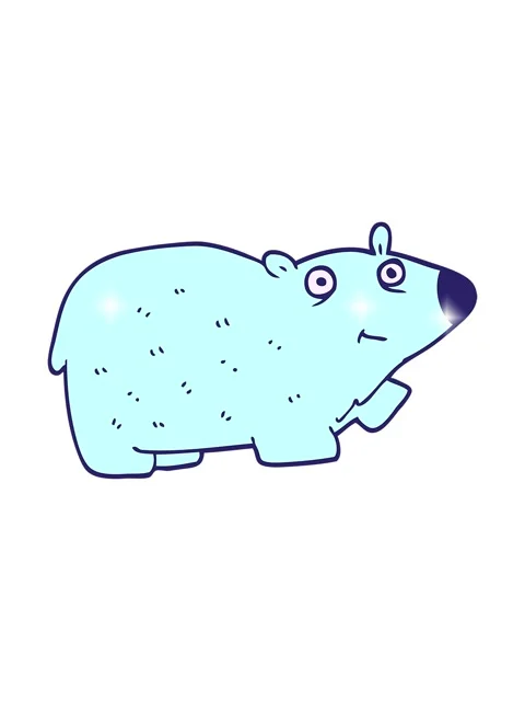 Glitter effect animation of doodle polar bear Stock Footage 324406271