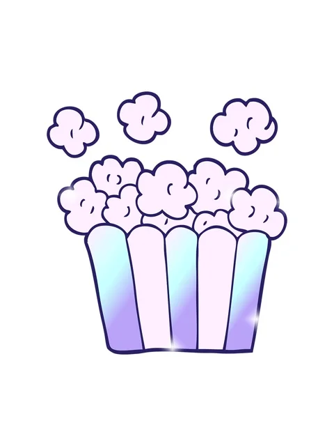 Glitter effect animation of drawing of popcorn Stock Footage 324240270
