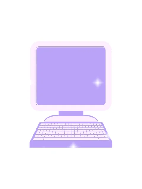 Glitter effect animation of a Flat colour illustration of a computer Stock Footage 324085041