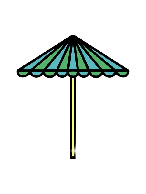 Glitter effect animation of a folding brazilian beach parasol 動画素材 324107794