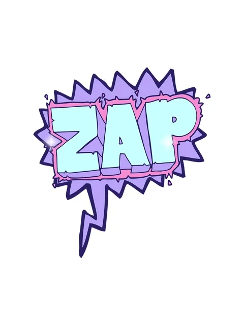 Glitter effect animation of freehand drawn speech bubble cartoon zap symbol Stock Footage 324314801