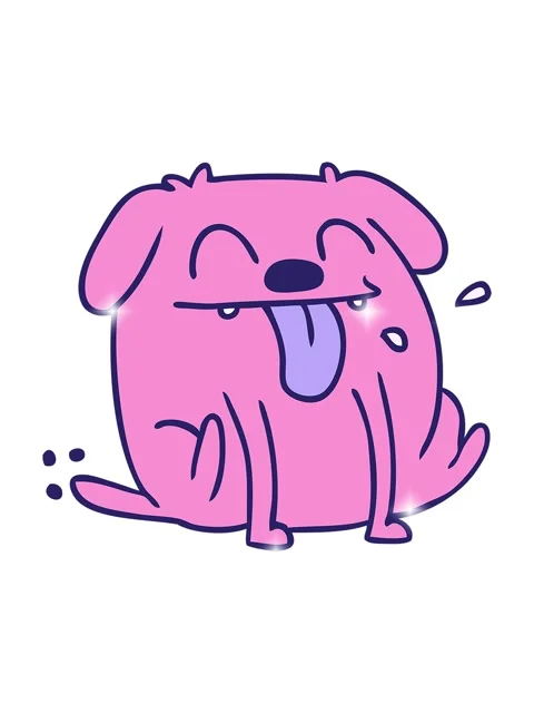 Glitter effect animation of freehand drawn cartoon of fun kawaii dog Stock Footage 324447306