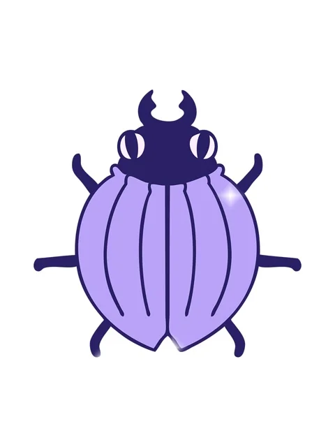 Glitter effect animation of a fun cartoon beetle Stock Footage 324347147
