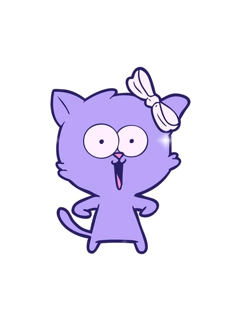 Glitter effect animation of a fun hand drawn cat Stock Footage 324150372