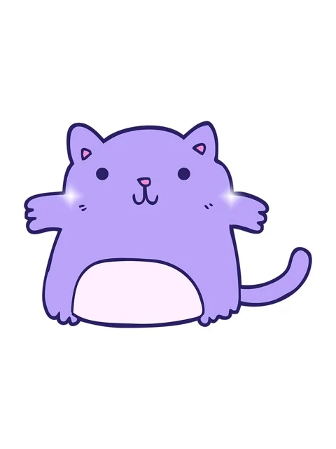 Glitter effect animation of fun illustration of a cartoon cat Stock Footage 324139415