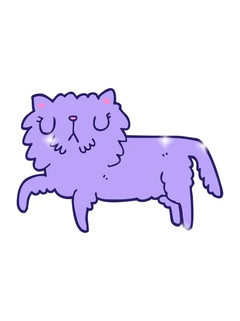Glitter effect animation of a fun illustration of cartoon cat Stock Footage 324156205