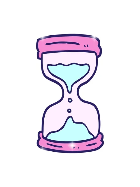 Glitter effect animation of hand drawn doodle style cartoon hourglass Stock Footage 324221261