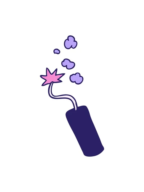 Glitter effect animation of hand drawn cartoon doodle of a lit dynamite stick Vídeo Stock 324257088