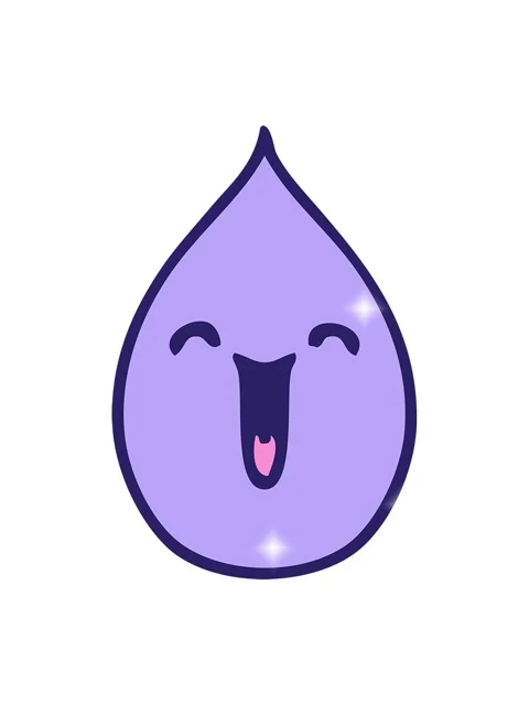 Glitter effect animation of hand drawn quirky cartoon emotional rain drop Stock Footage 324448676