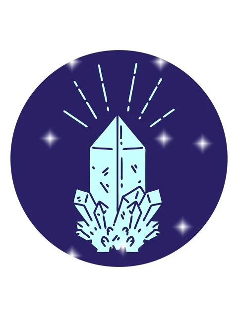 Glitter effect animation of icon of a tattoo style quartz crystal Stock Footage 324120601