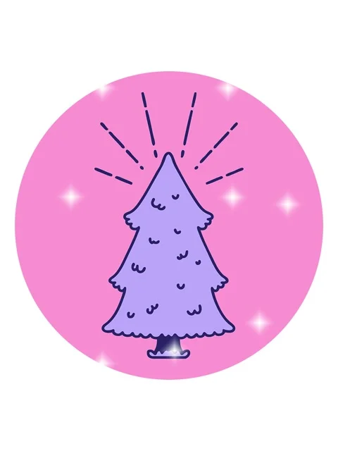 Glitter effect animation of icon of a tattoo style pine tree Stock Footage 324132776