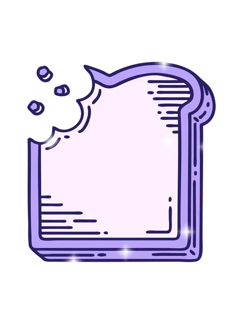 Glitter effect animation of iconic tattoo style of a bitten slice of bread Stock Footage 324141308