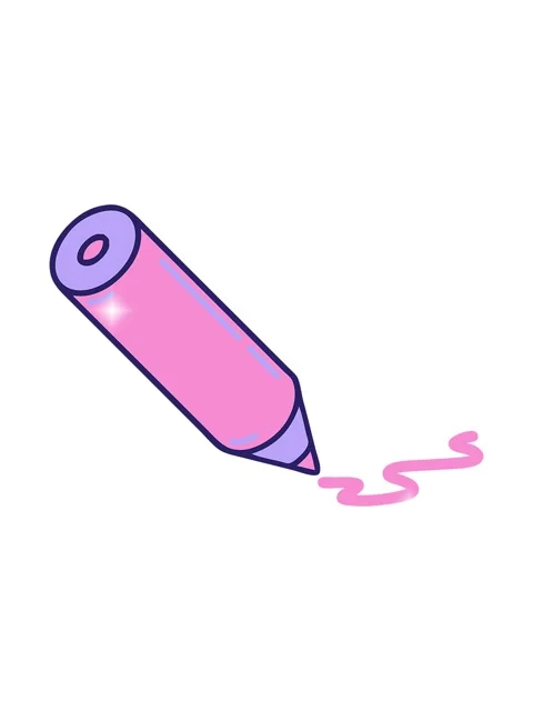 Glitter effect animation of iconic tattoo style image of a coloring pencil Stock Footage 324211162