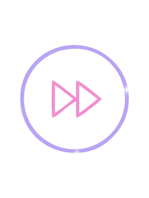 Glitter effect animation of line drawing cartoon of a fast forward button ico Video stock 324460732