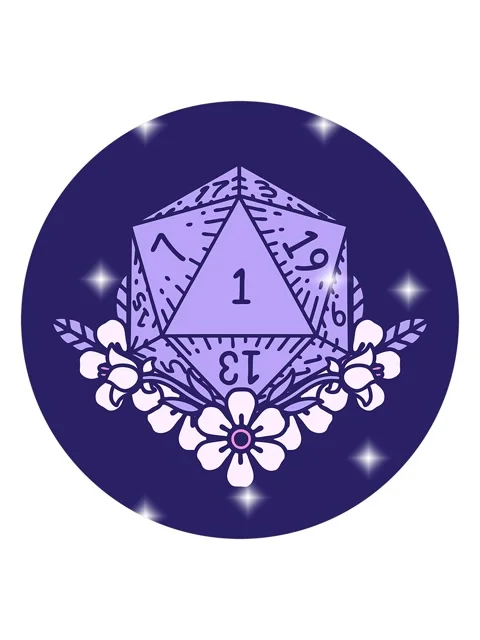 Glitter effect animation of natural one dice roll with floral elements Stock Footage 323603975