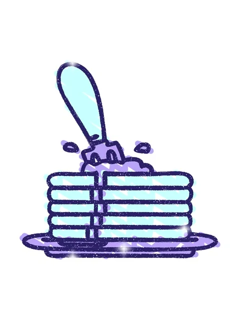 Glitter effect animation of Pancake Stack Chalk Drawing 스톡 동영상 324170676