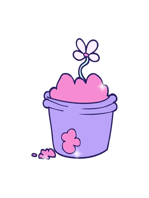 Glitter effect animation of simple flower pot Stock Footage 324170941